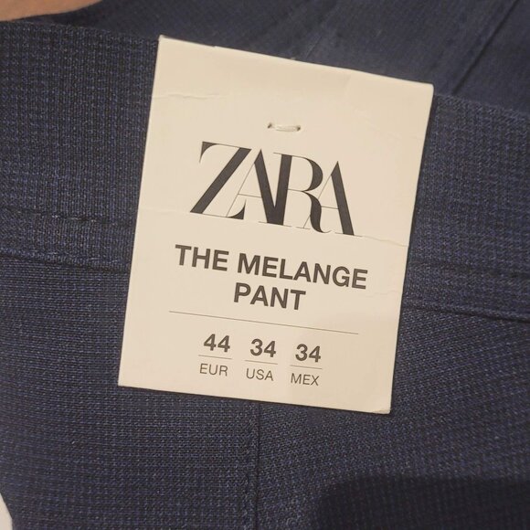 Mens Zara Navy Dress pants, the Melange Pant,  BNWT, size 34 - Picture 2 of 3